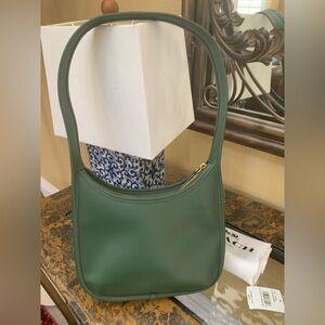 Coach Forest Green Leather Shoulder Bag